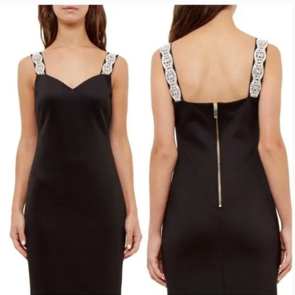 Ted Baker Mally Embellished Strap Bodycon Dress black